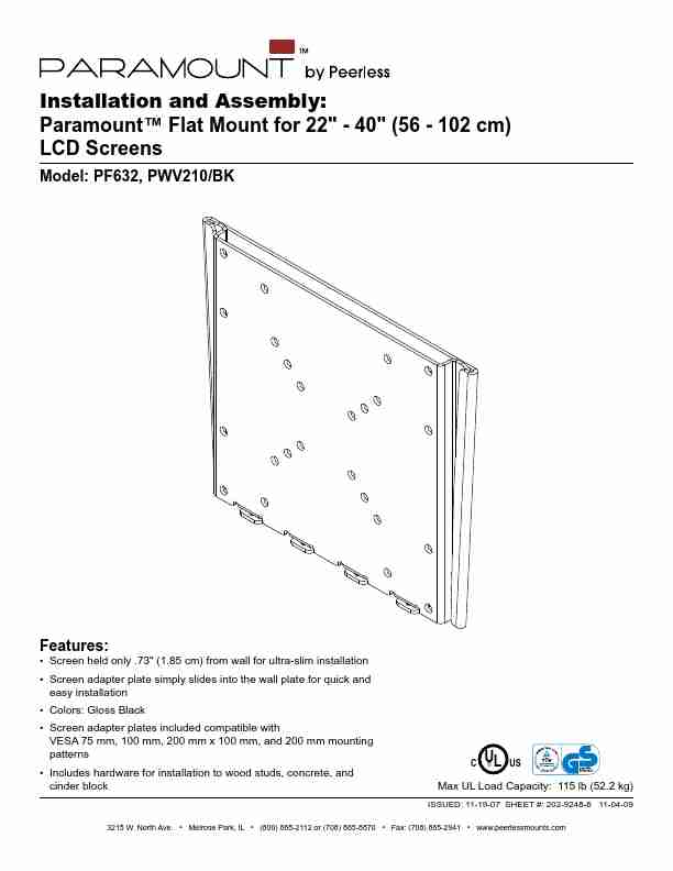 Peerless Industries TV Mount PF632-page_pdf